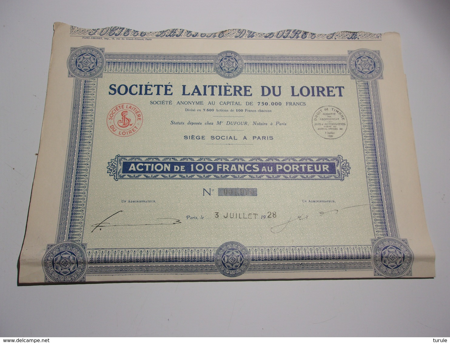 LAITIERE DU LOIRET (1928) - Autres & Non Classés