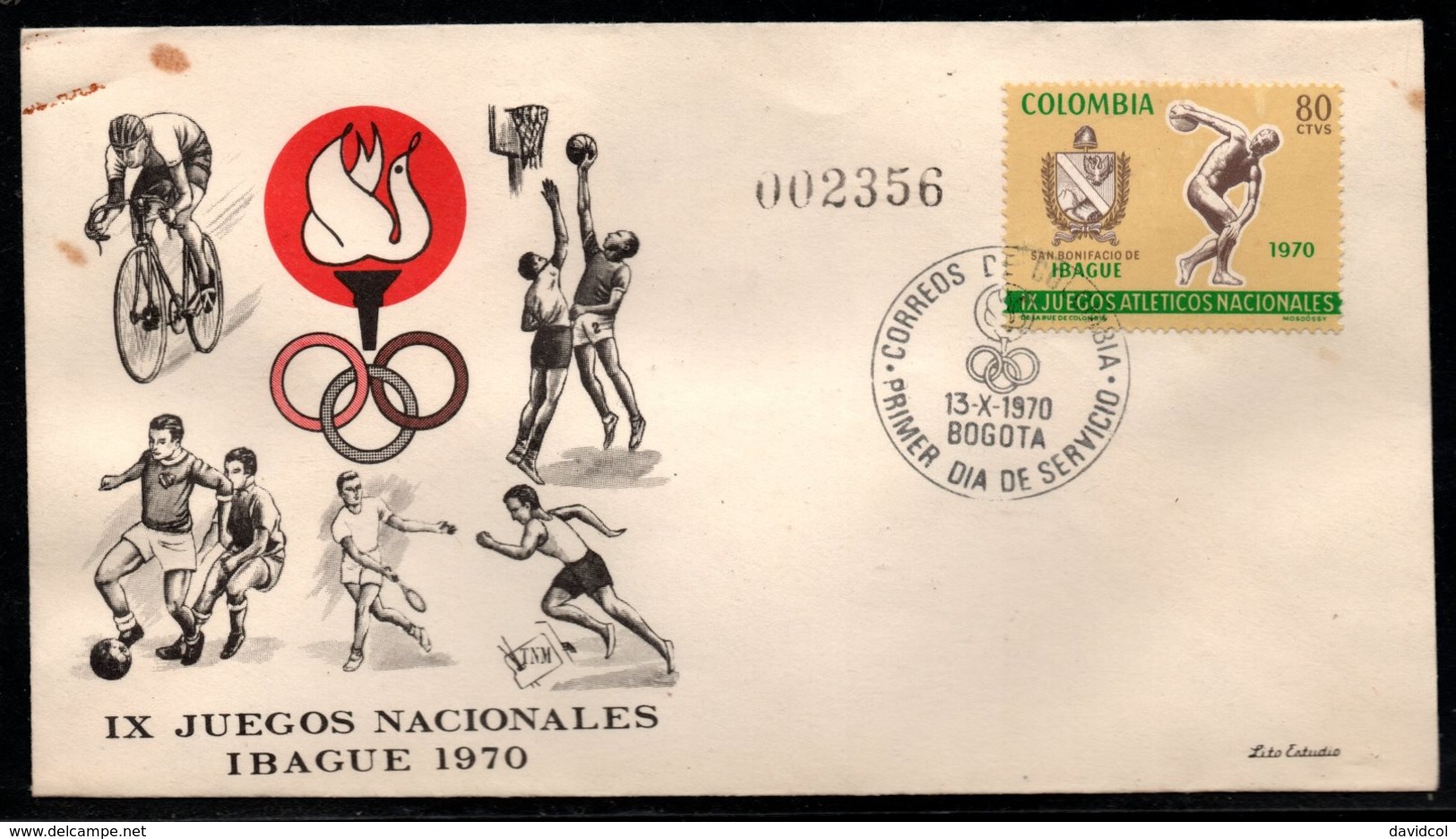 COLOMBIA- KOLUMBIEN - 1970.FDC/SPD. IX NATIONAL GAMES. IBAGUE CITY 1970 - Colombia