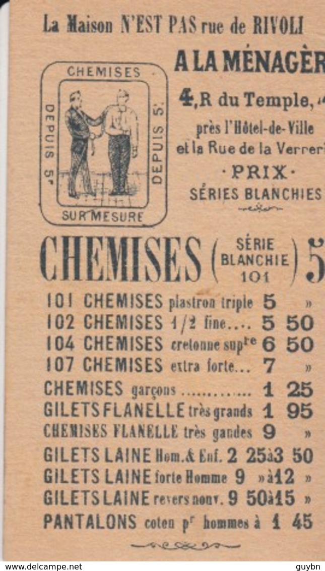 < Chromo Magasin A La Ménagère Paris .. Chemises .. La Mise En Bouteille Arlequin Boisson - Autres & Non Classés