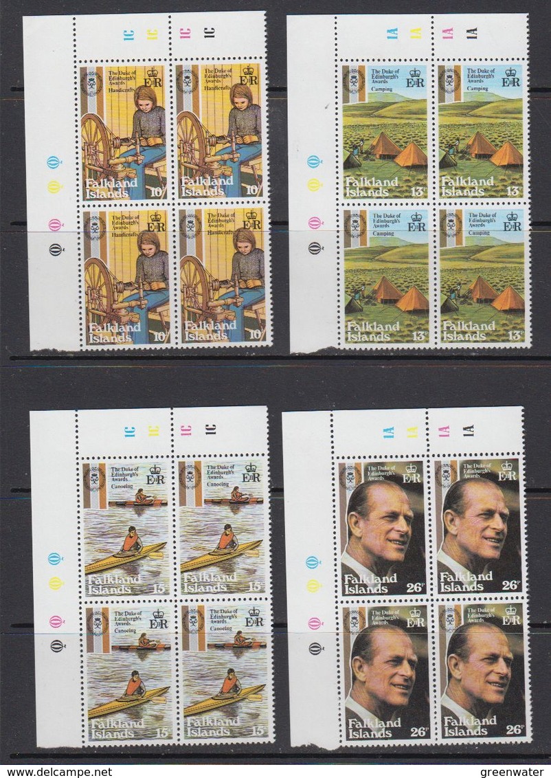 Falkland Islands 1981 Duke Of Edinburgh Awards 4v Bl Of 4 (corner) ** Mnh (41476D) - Falklandeilanden