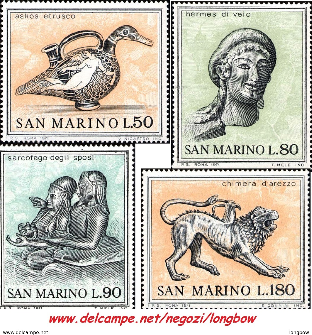 San Marino 1971 Serie Arte Etrusca - Ungebraucht