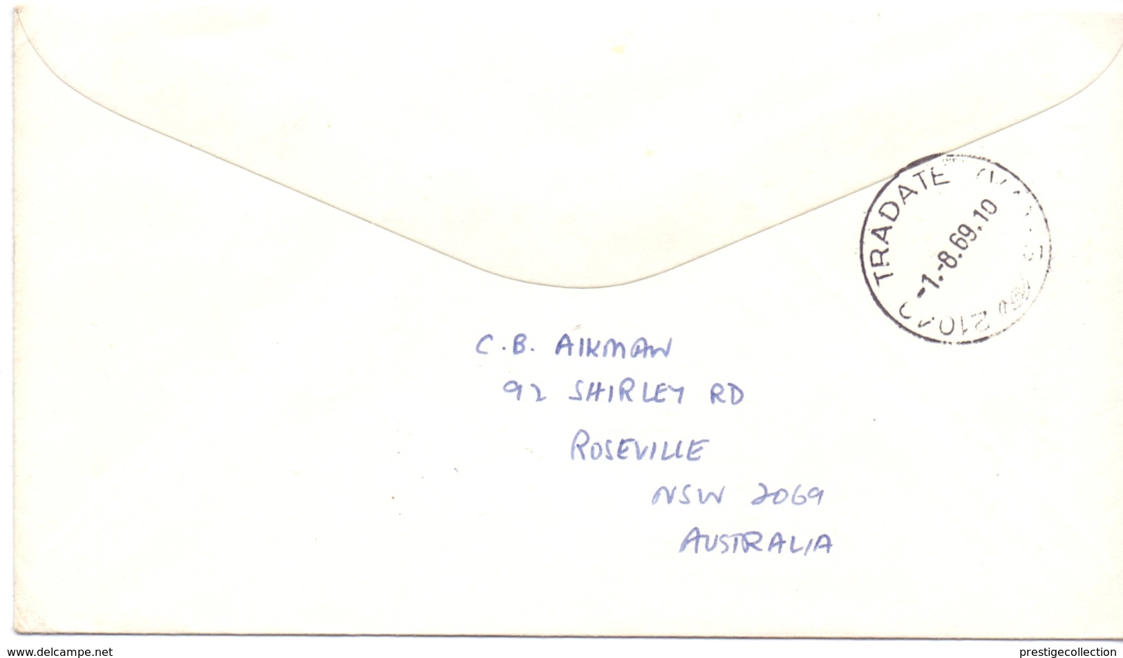 AUSTRALIA INTERNATIONAL ORGANISATION LABOUR FDC COVER 1969  (DICE1800019) - Altri & Non Classificati