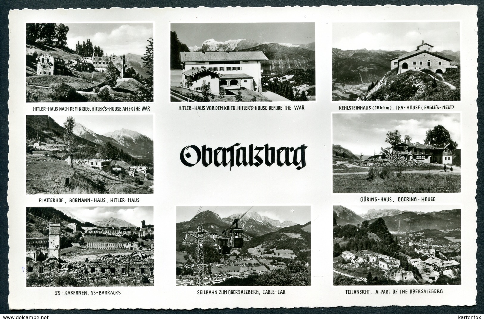 AK Obersalzberg, MBK (8) Mit Hitler-Haus,Bormann-Haus, SS-Kasernen - Weltkrieg 1939-45