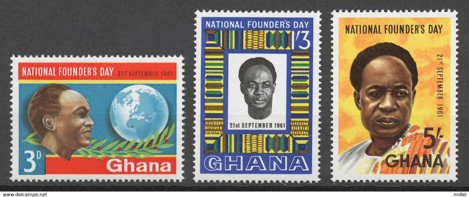 Ghana 1961 Mi# 106-08** NATIONAL FOUNDER'S DAY - Ghana (1957-...)