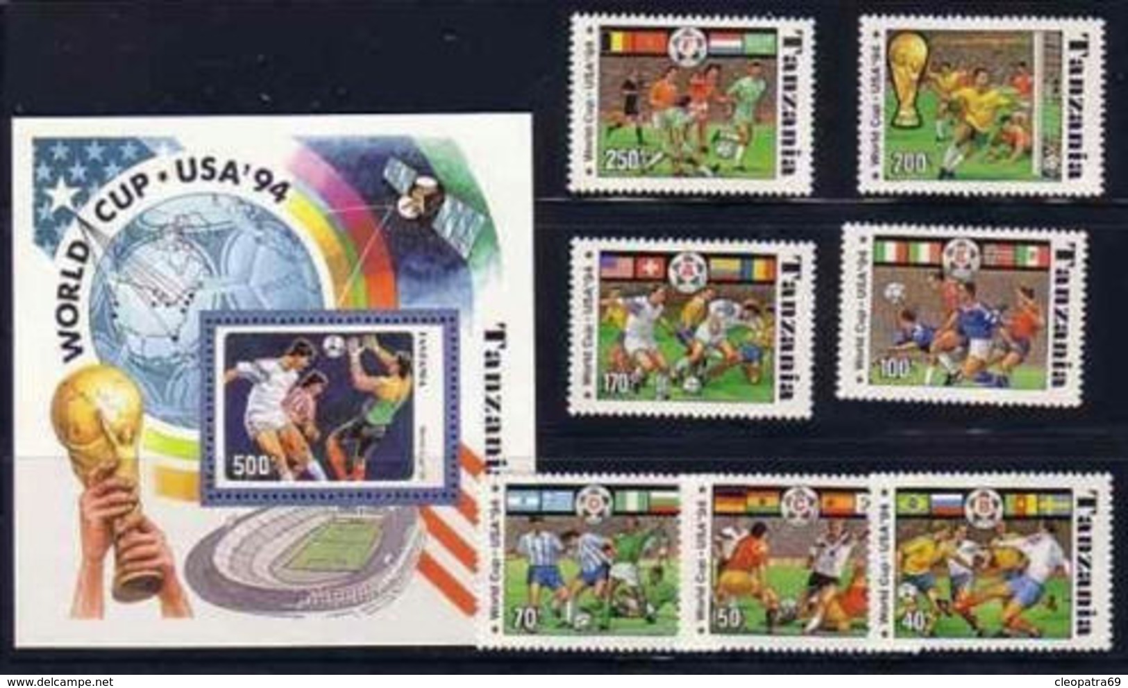 TANZANIA 1994 # 1174A-1174H SOUVENIR SHEET & SET MNH SOCCER WORLD CUP 94 4397RD-2 2018A - 1994 – USA