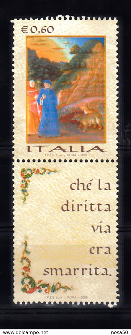 Italie 2009 Mi Nr 3335 Met Tab, Dag Van De Italiaanse Spraak - 2001-10: Afgestempeld