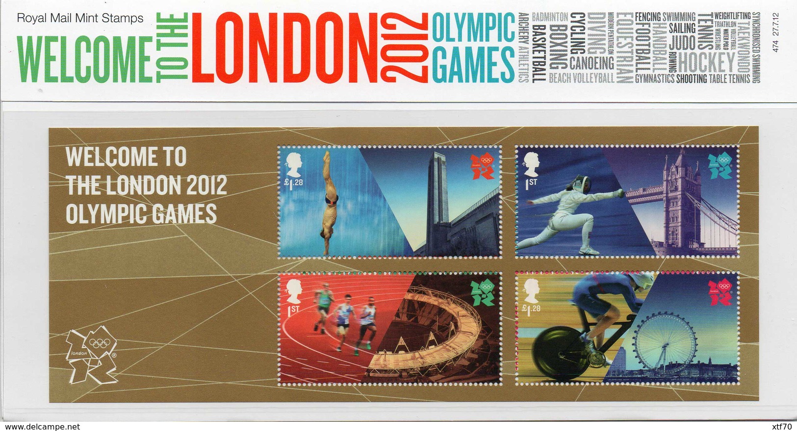 GREAT BRITAIN 2012 Welcome To London Olympic Games Presentation Pack - Presentation Packs