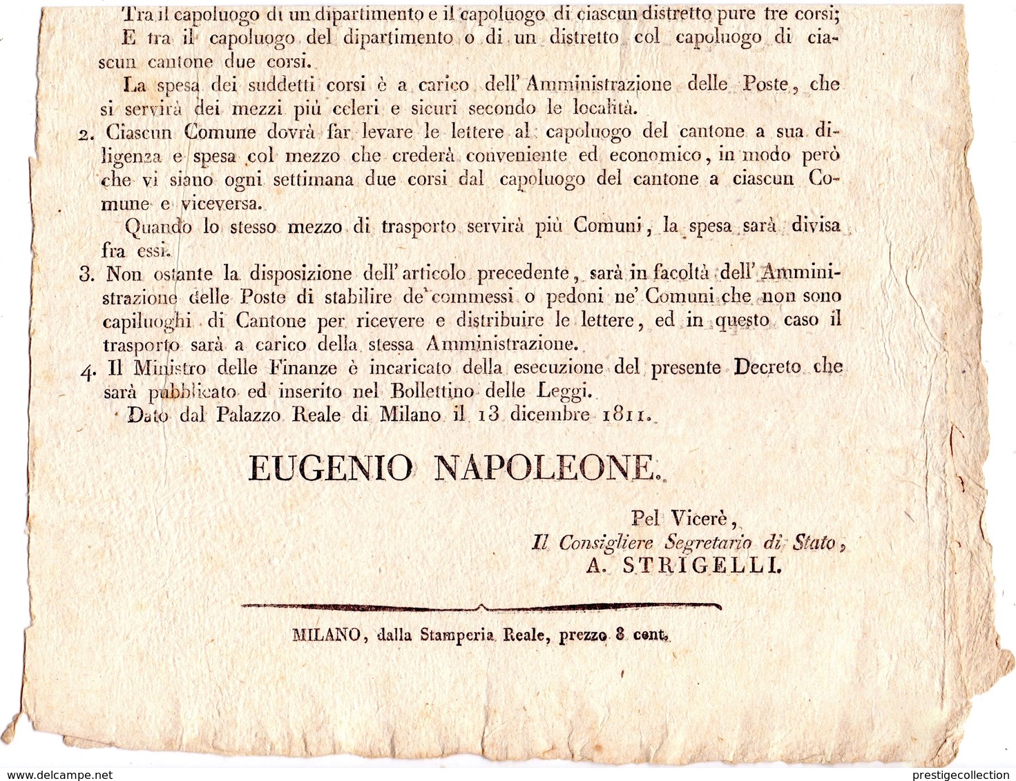 NAPOLEON  NAPOLEONE DOCUMENT EDITOR 1811 100% ORIGINAL  END INTEGRAL (DICE180062) - Decreti & Leggi