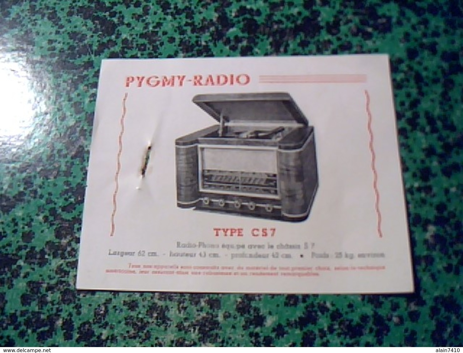 Publicité   Tsf Postes A Piles Radiophone  PYGMY RADIO  Type CS7et S7 Annee 50 - Publicités