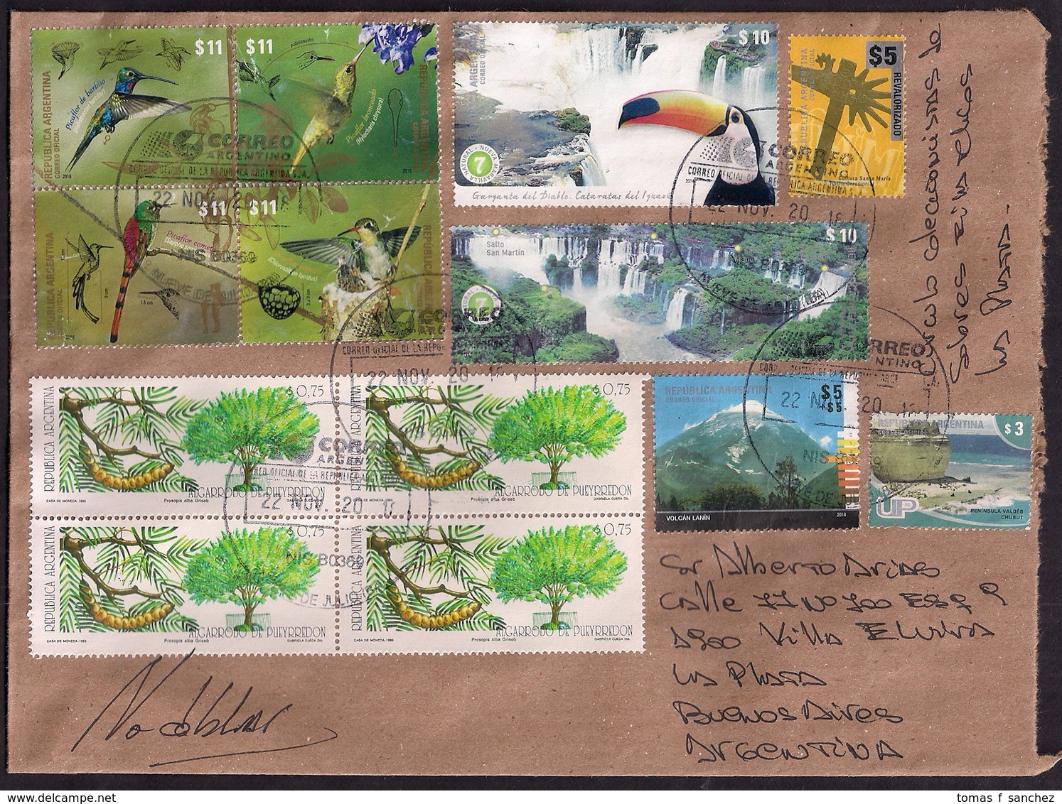 Argentine - 2018 - Lettre - Tourisme -  Faune - Oiseaux - Colibris - Chutes D'Iguazu - Lettres & Documents