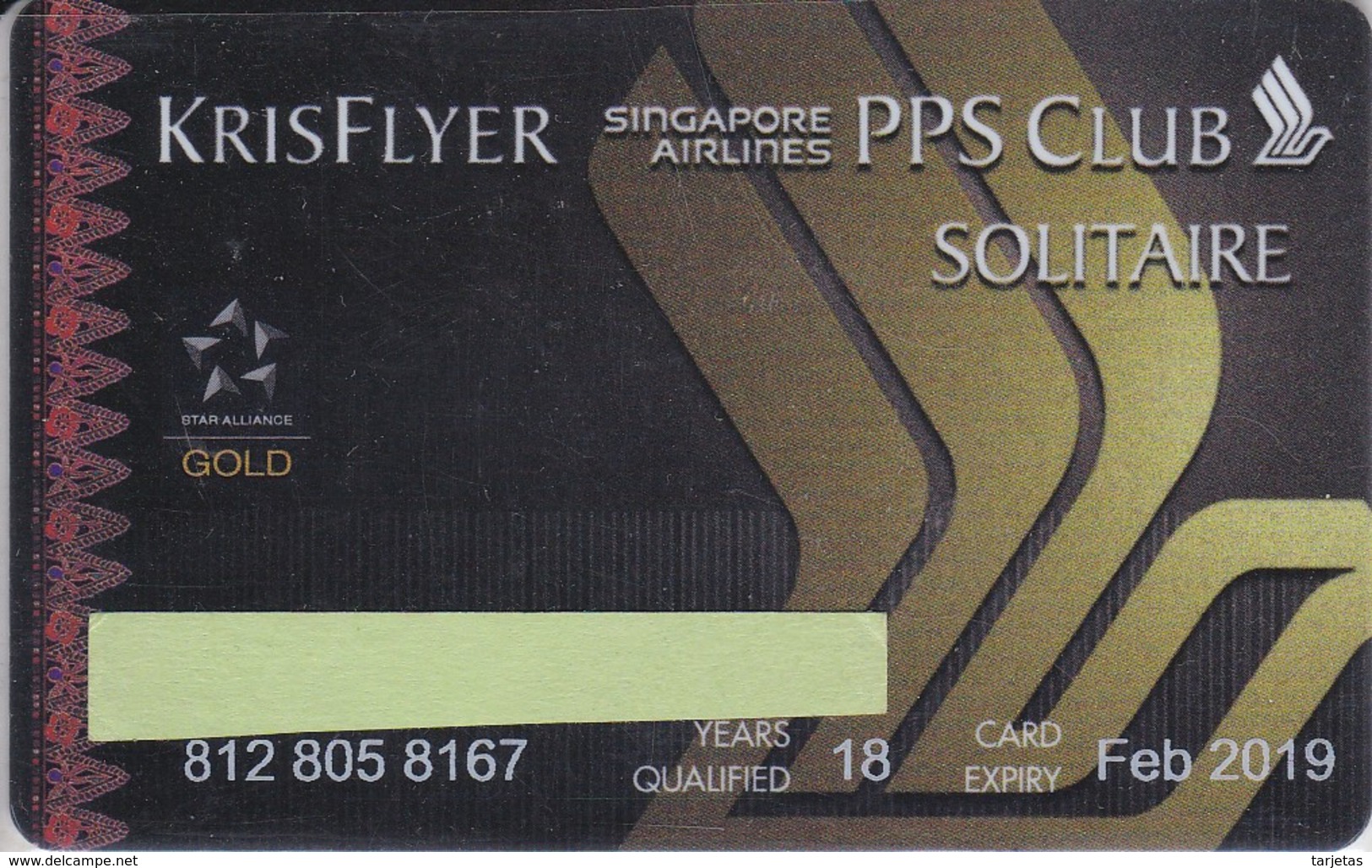 TARJETA DE LA COMPAÑIA AEREA SINGAPORE AIRLINES - KRIS FLYER  (PLANE-AEROPLANE) - Avions