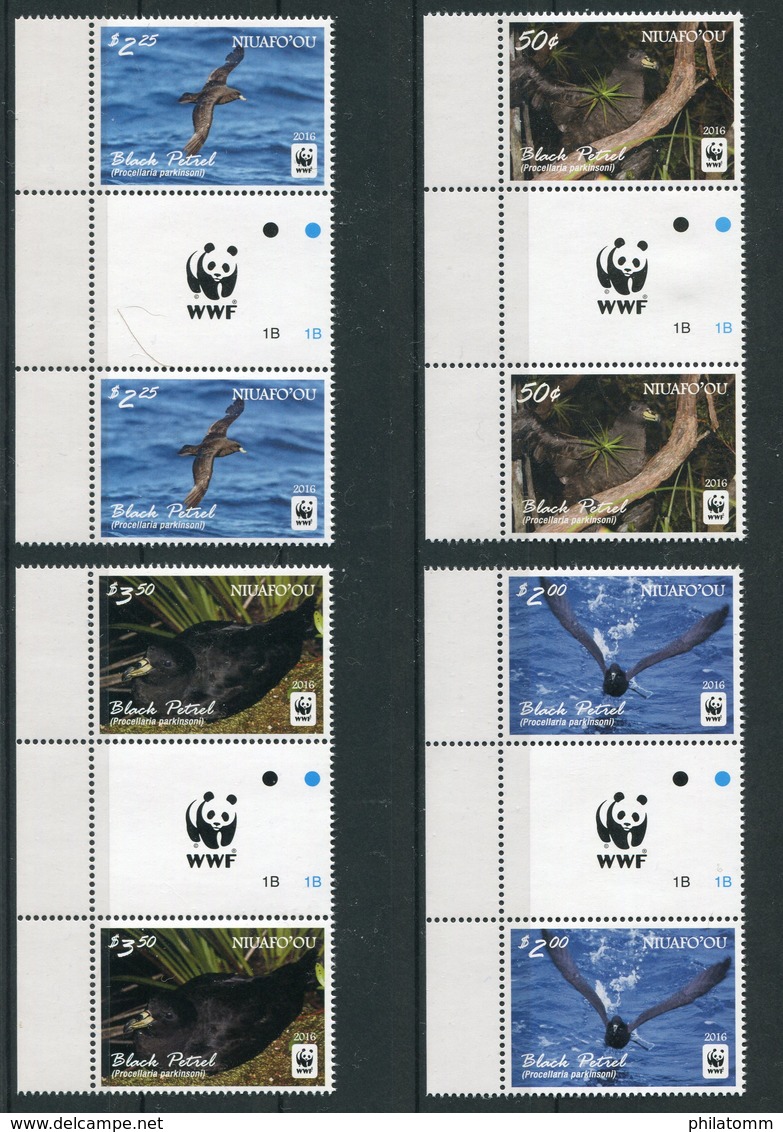 WWF - Tonga-Niuafo`ou - Mi.Nr. 607 / 610 Gutter Pair - "Schwarzsturmvogel" ** / MNH (aus Dem Jahr 2016) - Ungebraucht