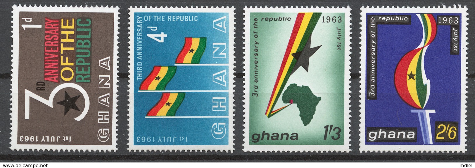 Ghana 1963 Mi# 149-52** 3rd ANNIVERSARY OF THE REPUBLIC - Ghana (1957-...)