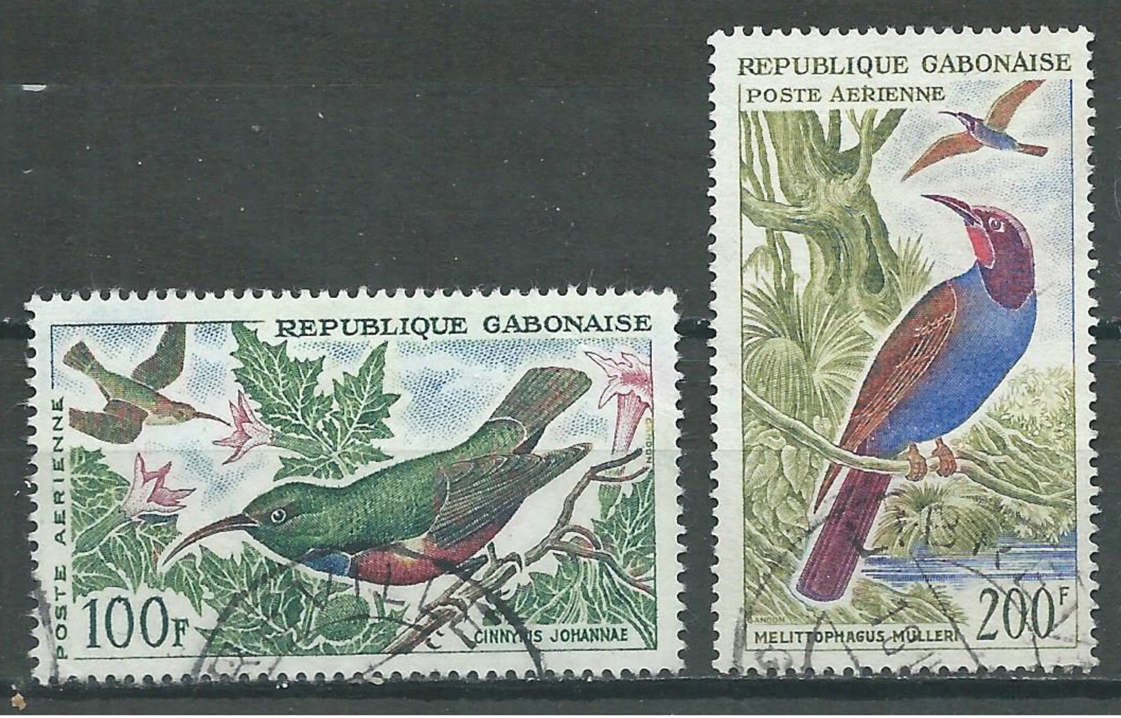 Gabon Poste Aérienne YT N°14-15 Oiseaux Oblitéré ° - Gabon (1960-...)