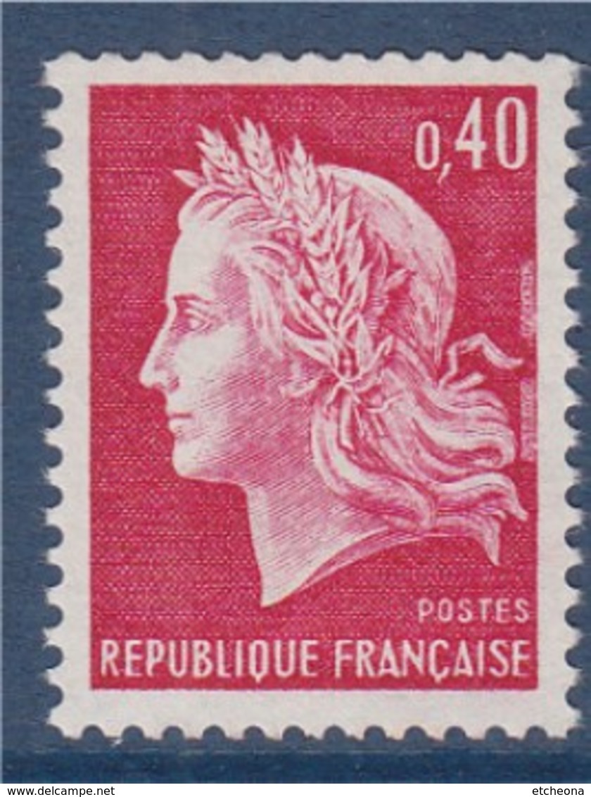 = Type Marianne De Cheffer  Taille Douce  40c  Rouge Carminé  N°1536B Neuf - 1967-1970 Marianne Van Cheffer