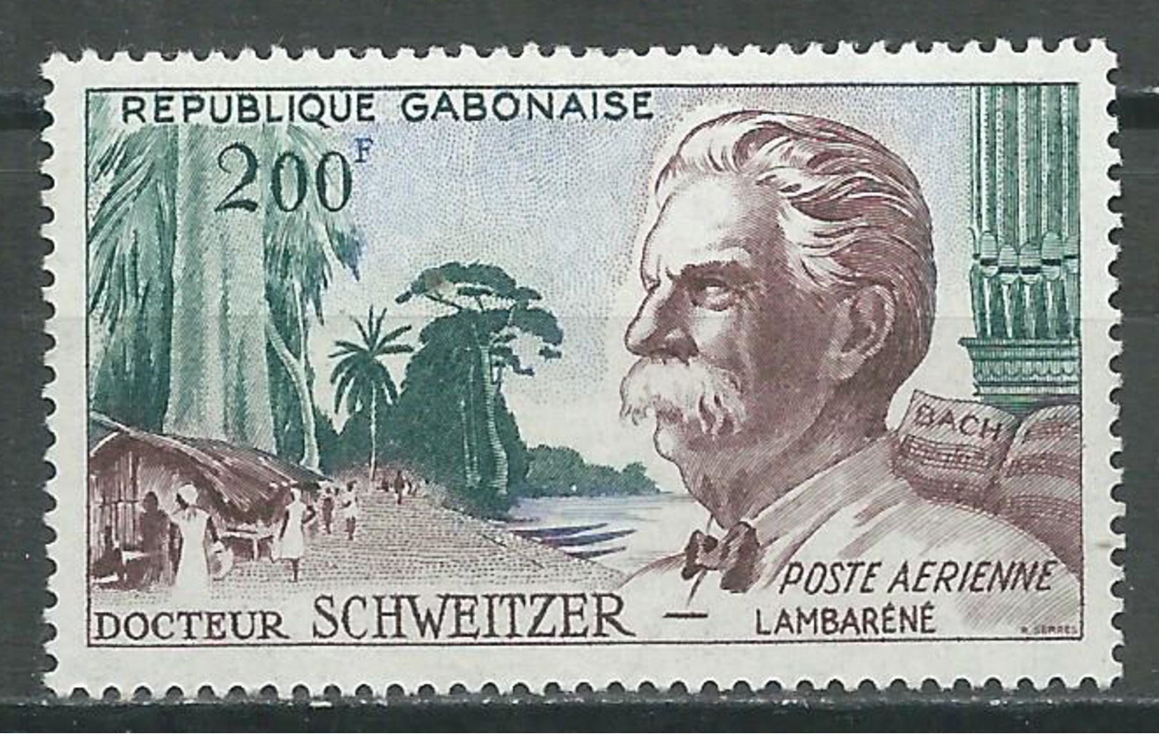 Gabon Poste Aérienne YT N°1 Docteur Albert Schweitzer Neuf/charnière * - Gabon