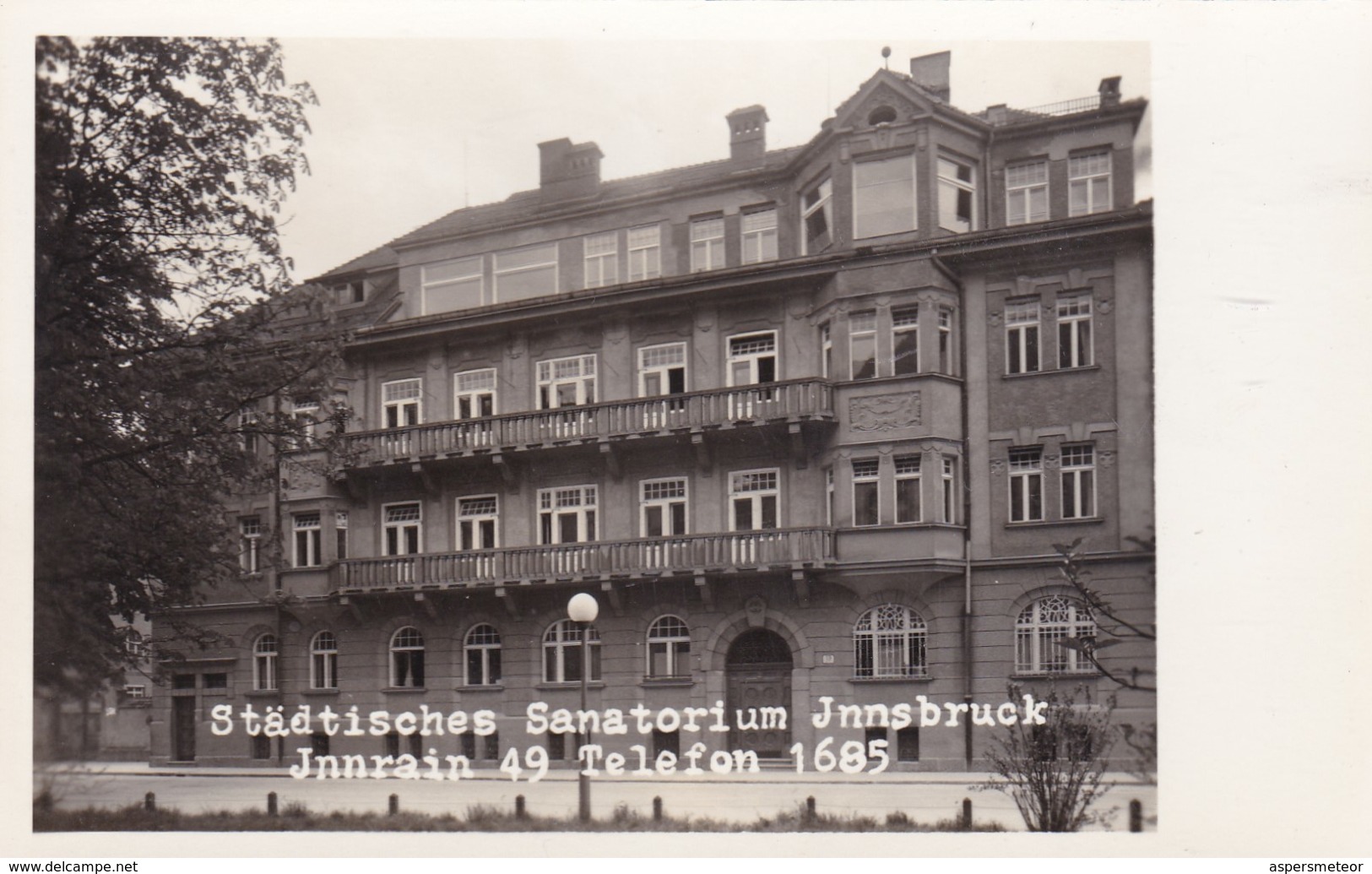 STADTISCHES SANATORIUM INNSBRUC. INNRAI 49 TELEFON 1685. ETCHE PHOTO. YEAR 1949- BLEUP - Innsbruck