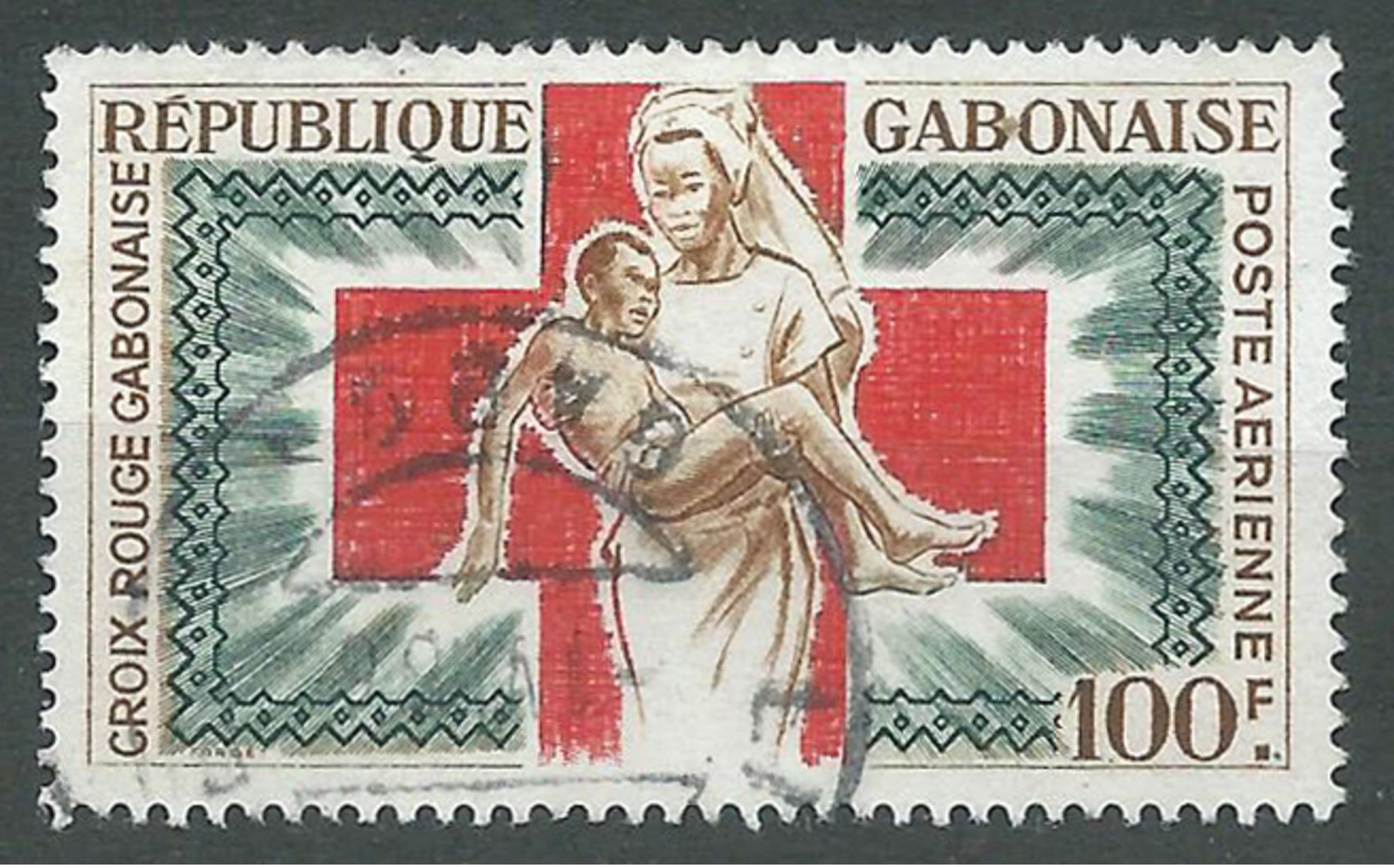 Gabon Poste Aérienne YT N°36 Croix-Rouge Gabonaise Oblitéré ° - Gabun (1960-...)