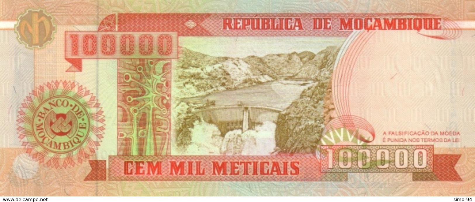 Mozambique P.139  100000 Meticais 1993 Unc - Mozambico