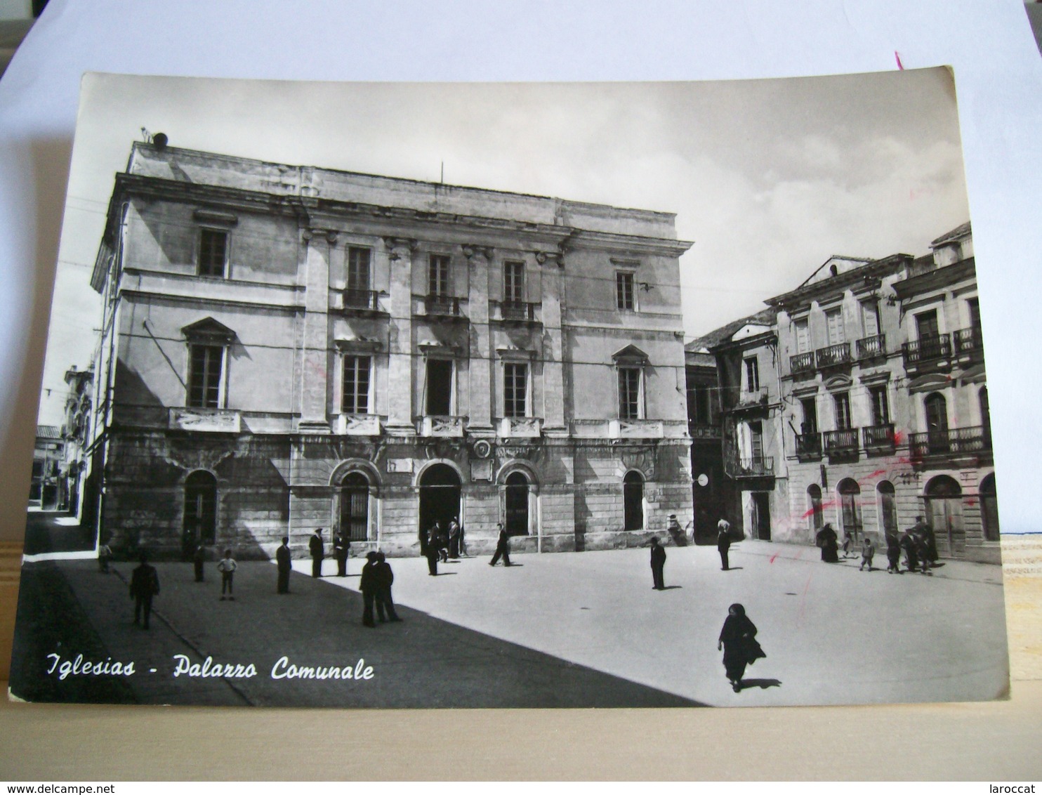 1957 - Iglesias - Palazzo Storico Comunale - Municipio - Animata - Bella Cartolina D'epoca - Vera Fotografia - Iglesias