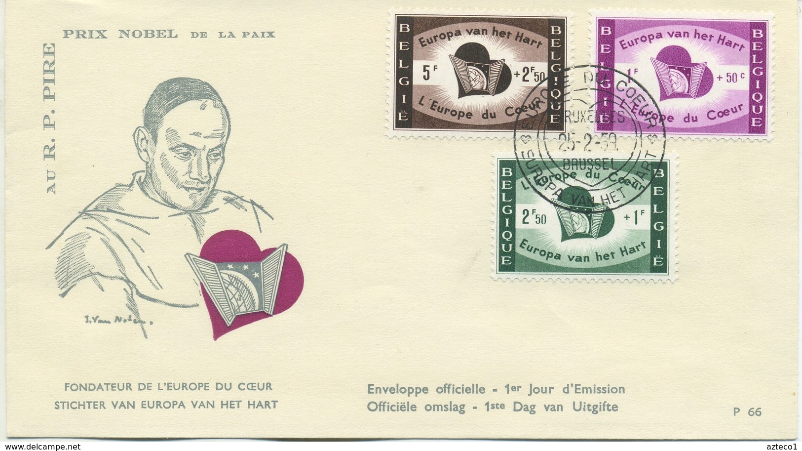 BELGIO - FDC EDITION RODAN 1959 - EUROPA DU COEUR - EUROPA VAN HET HART - 1951-1960