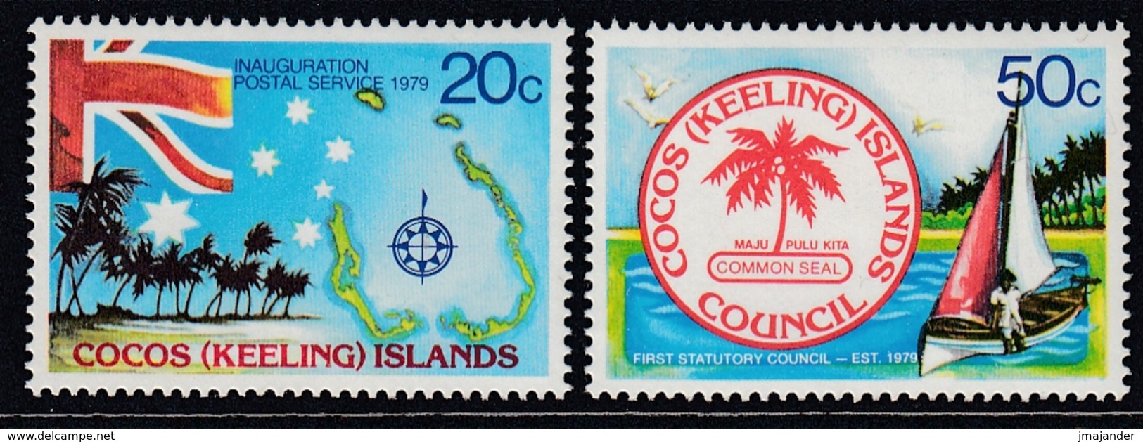 Cocos Islands 1979 - Inauguration Of The Independent Postal Service And The First Statutory Council - Mi 32-33 ** MNH - Cocos (Keeling) Islands