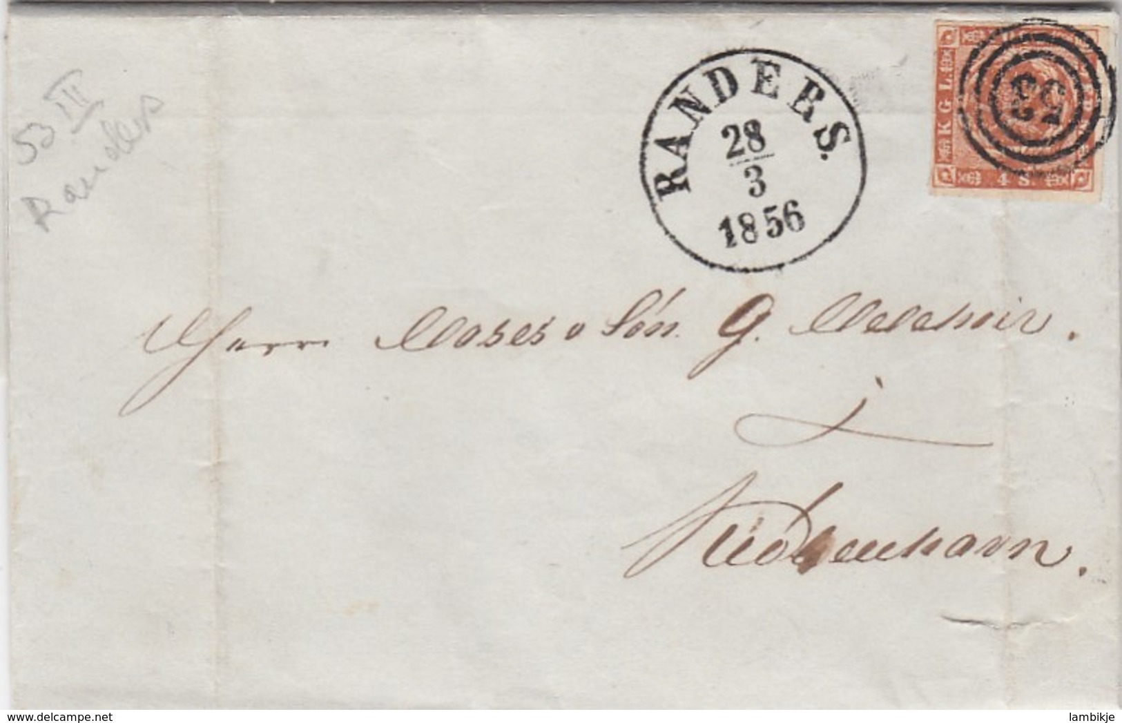 Danmark Cover 1856 - Briefe U. Dokumente