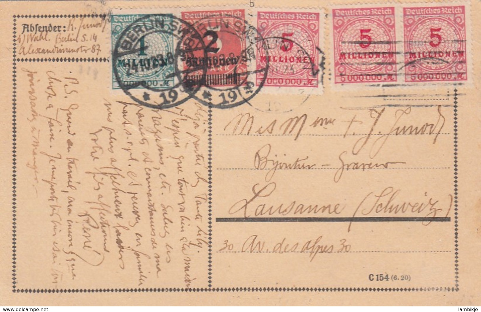 Deutsches Reich INFLA Postkarte 1920-23 - Briefe U. Dokumente
