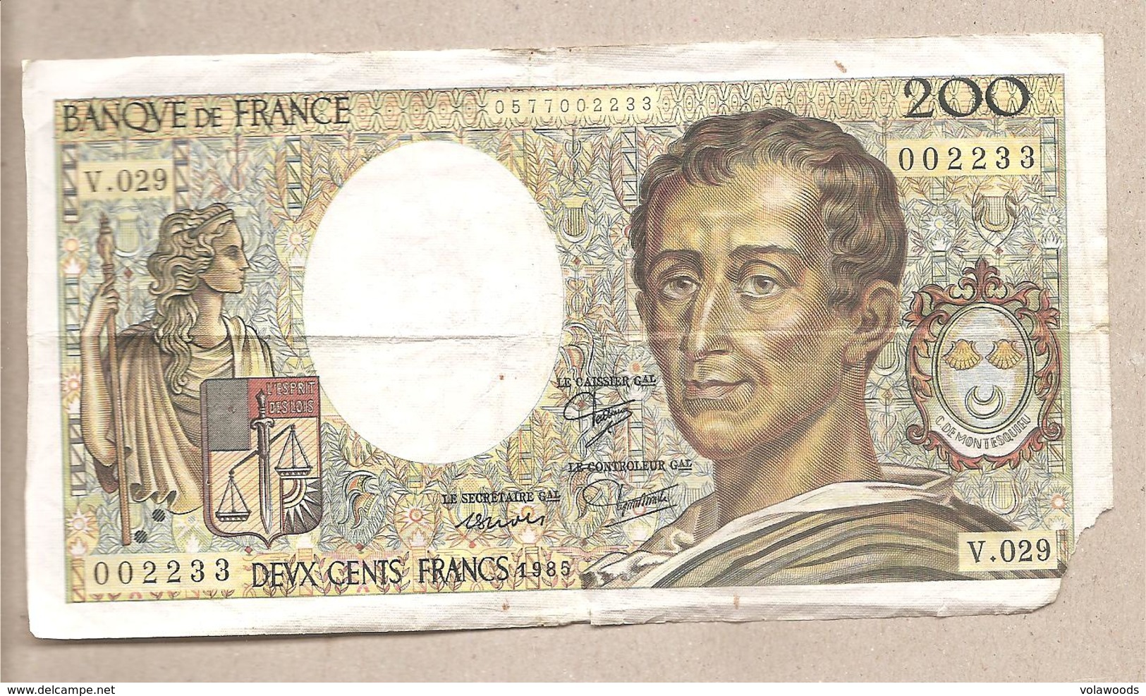 Francia - Banconota Circolata  Da 200 Franchi P-155a.5 - 1985 - 200 F 1981-1994 ''Montesquieu''