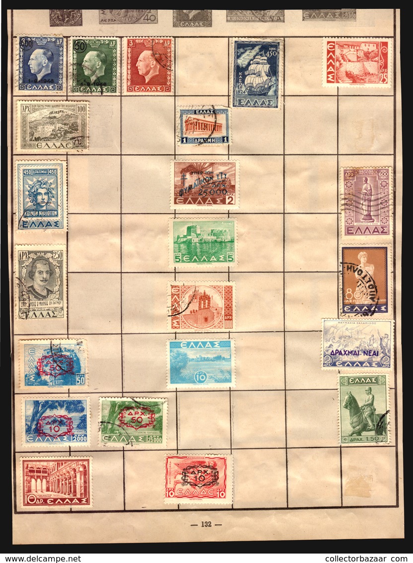 GREECE SOME USED STAMPS IN ALBUM PAGES  (A_4266) - Collections