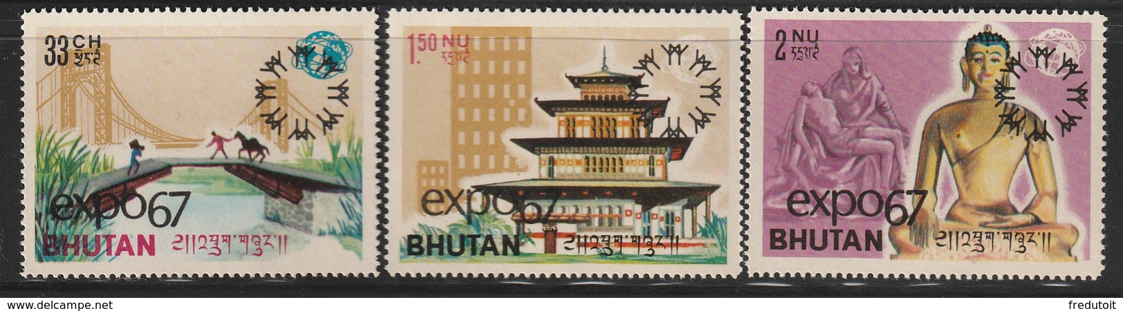 BHOUTAN - N°116/8  ** (1967) Exposition Internationale De Montréal - Bhutan