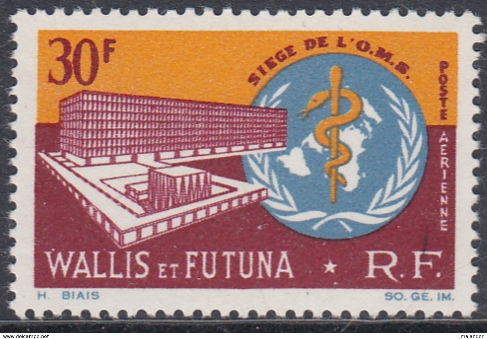 Wallis And Futuna 1966 - Airmail Stamp: Inauguration Of WHO Headquarters, Geneva - Mi 212 ** MNH - Ungebraucht