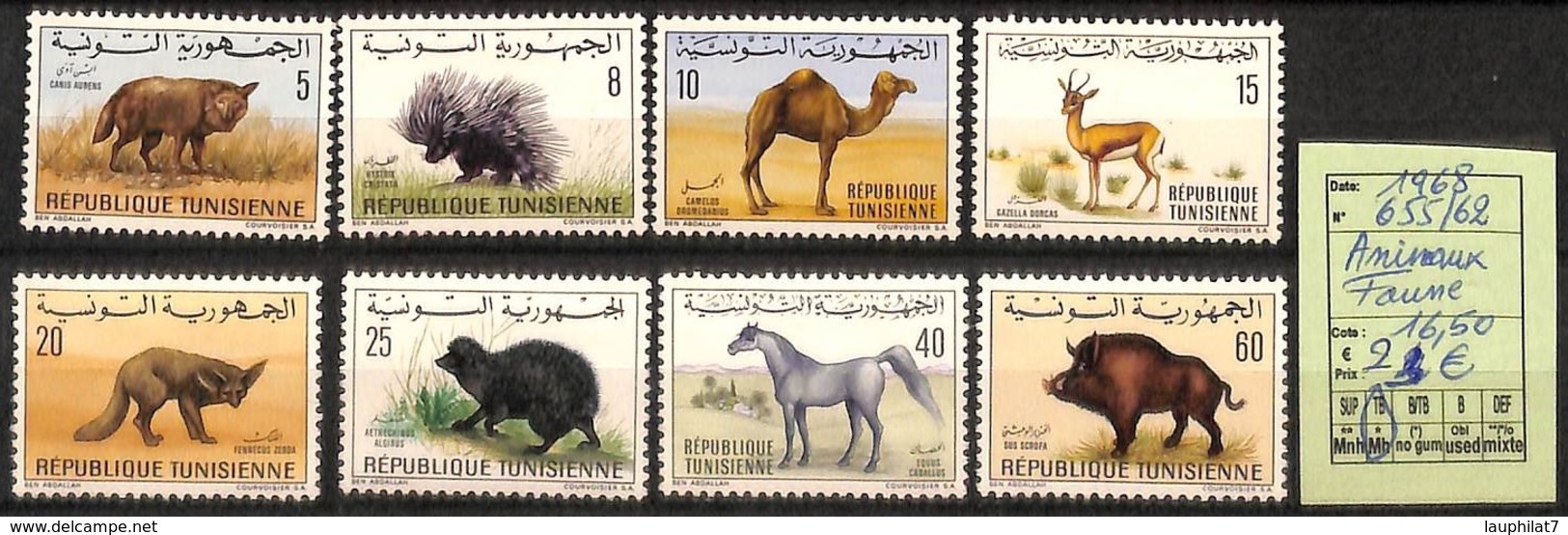 [822612]Tunisie 1968 - N° 655/62,  Animaux - Tunisie (1956-...)