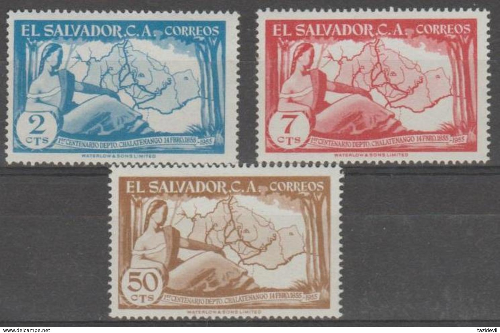 EL SALVADOR - 1956 Maps. Scott 682-684. Mint - Salvador
