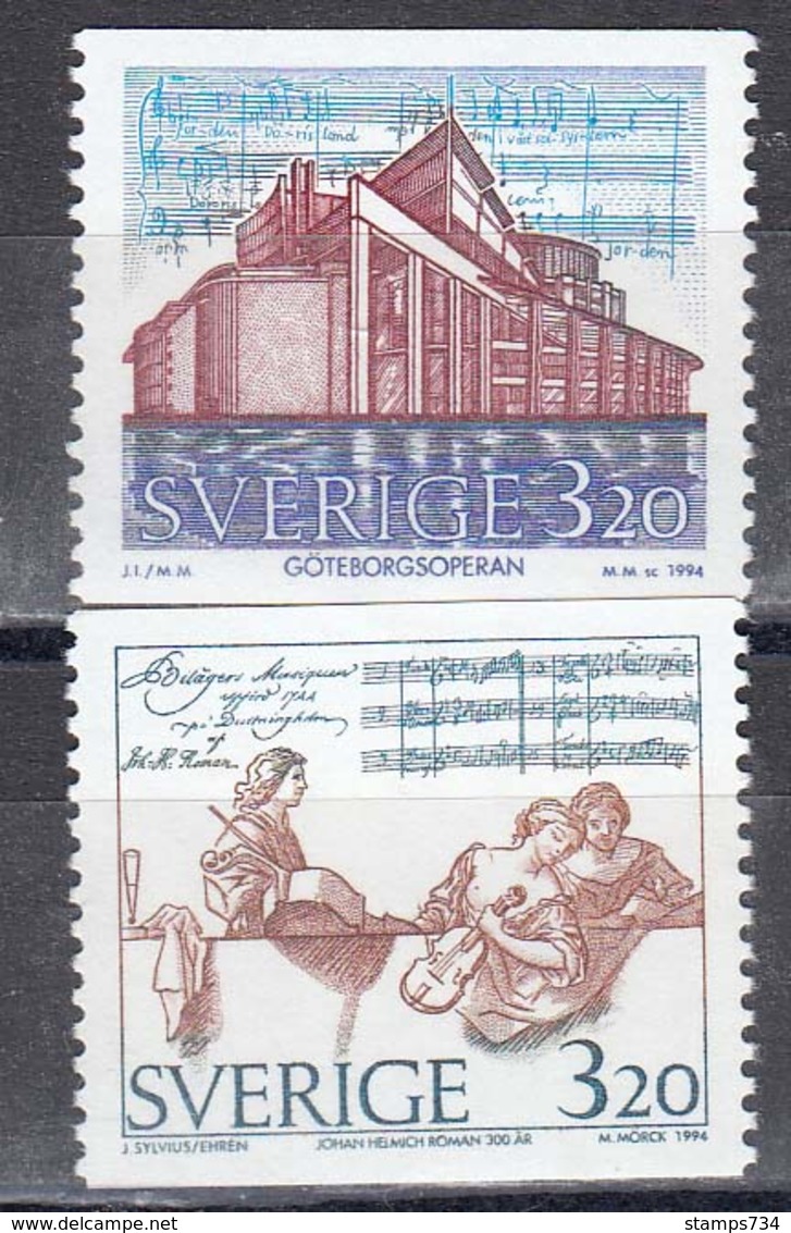 Schweden 1994 - Musik, Mi-Nr. 1845/46, MNH** - Neufs