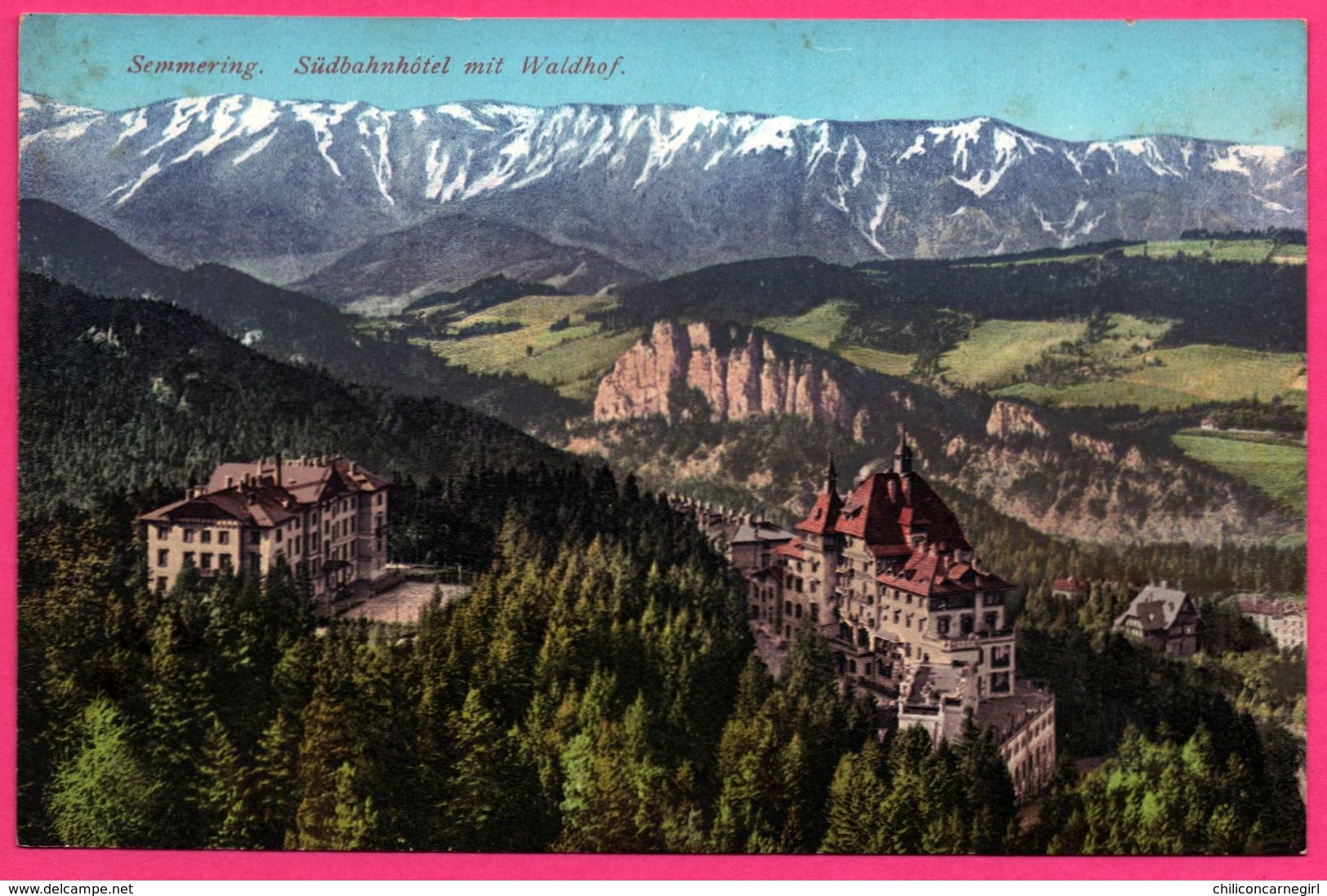 Semmering - Südbahnhôtel Mit Waldhof - Hôtel Ferroviaire - Montagne - GEORG KLEINHANS ERBEN N° 16565 - Colorisée - Semmering