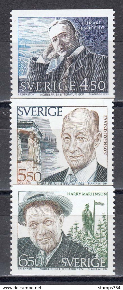 Schweden 1994 - Nobelpreistraeger Fuer Literatur, Mi-Nr. 1854/56, MNH** - Neufs