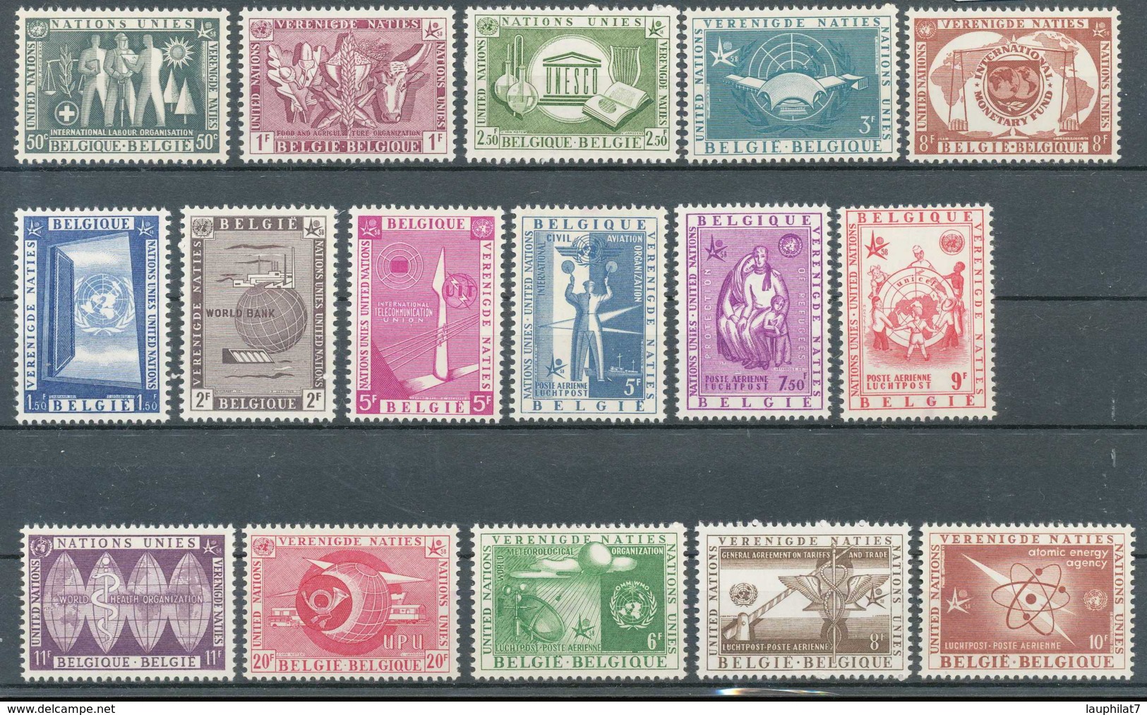 [600090]Belgique 1958, Exposition Universelle De Bruxelles 1958, Avec Aériens, Les 2 Séries Complètes - 1958 – Brüssel (Belgien)
