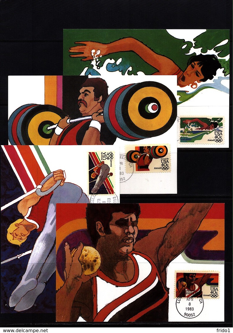 USA 1983 Olympic Games Los Angeles  4x Maximumcards With Los Angeles Postmark - Sommer 1984: Los Angeles