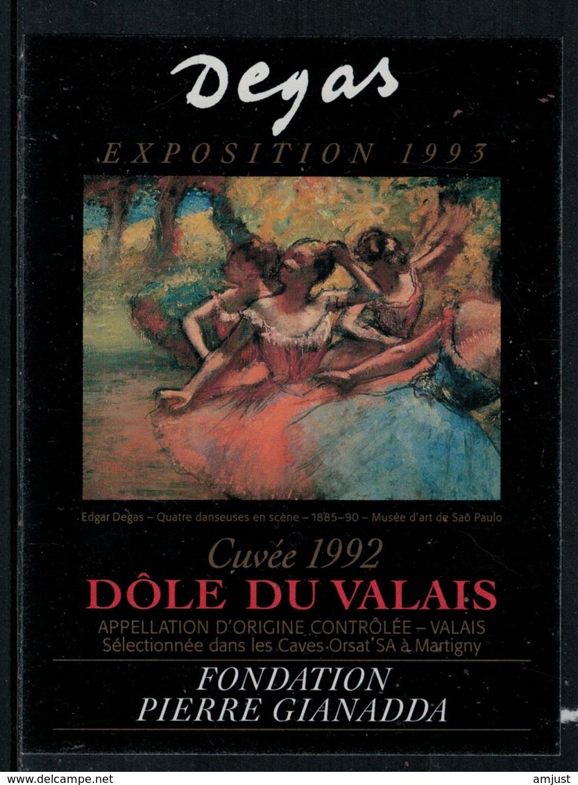 Rare // Etiquette De Vin // Art-Peinture-Tableau // Dôle, Degas, Fondation Gianadda - Kunst