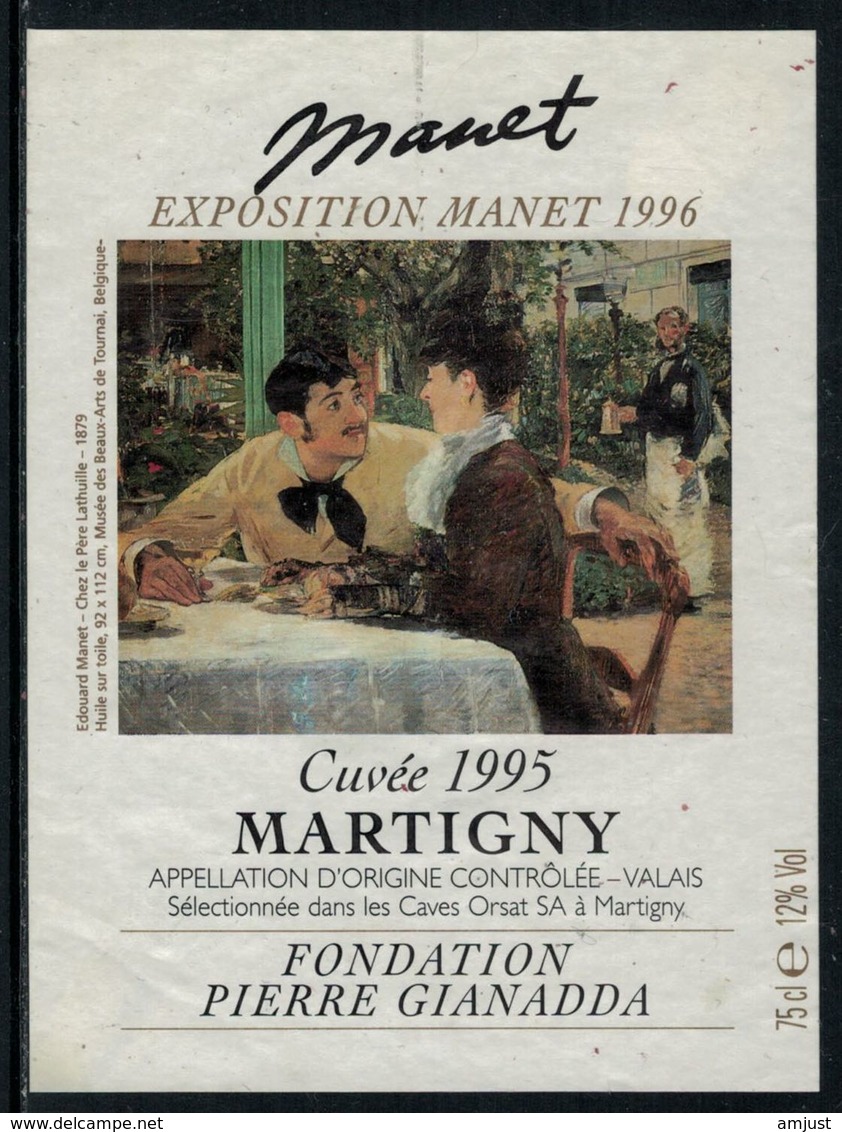 Rare // Etiquette De Vin // Art-Peinture-Tableau-sculpture // Martigny, Manet, Fondation Gianadda - Kunst