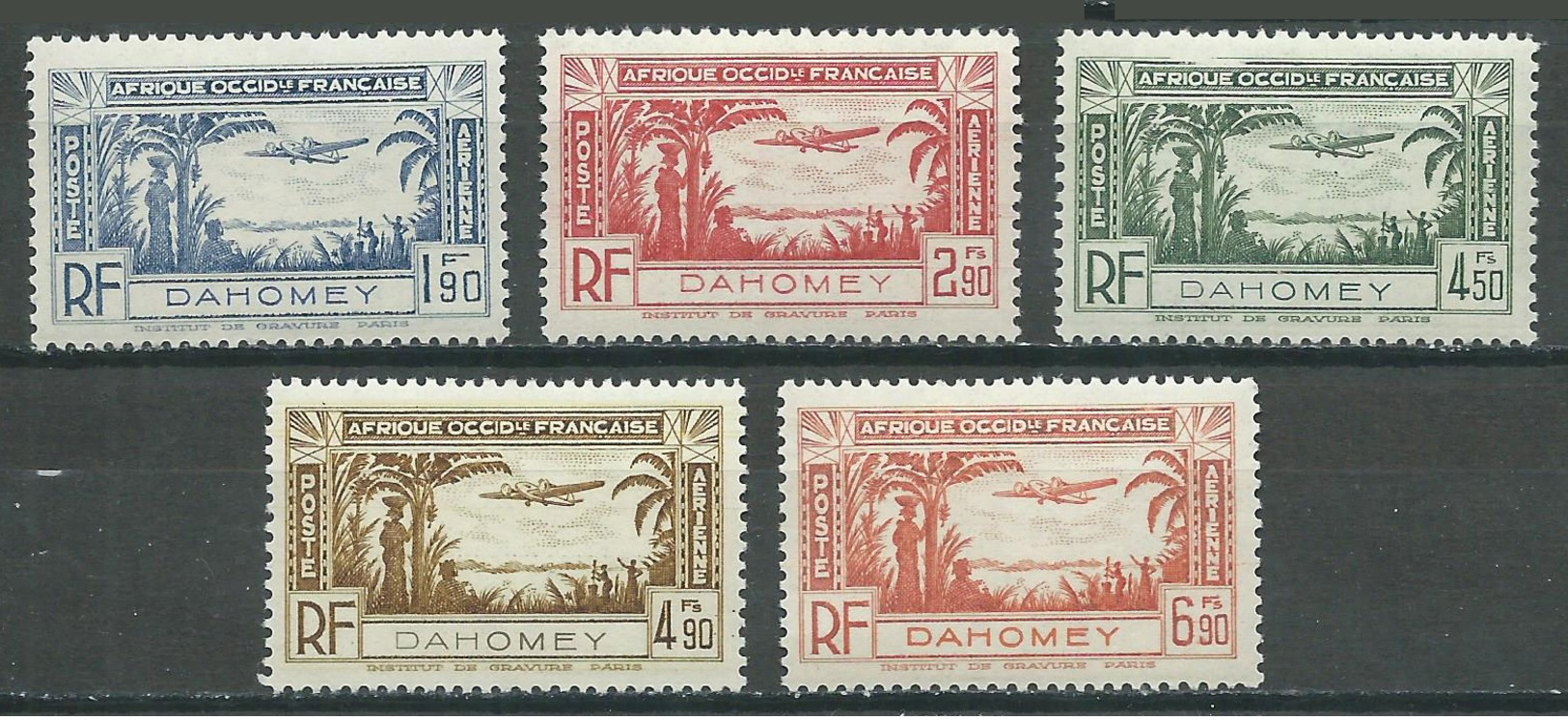 Dahomey Poste Aérienne YT N°1/5 Neuf/charnière * - Unused Stamps