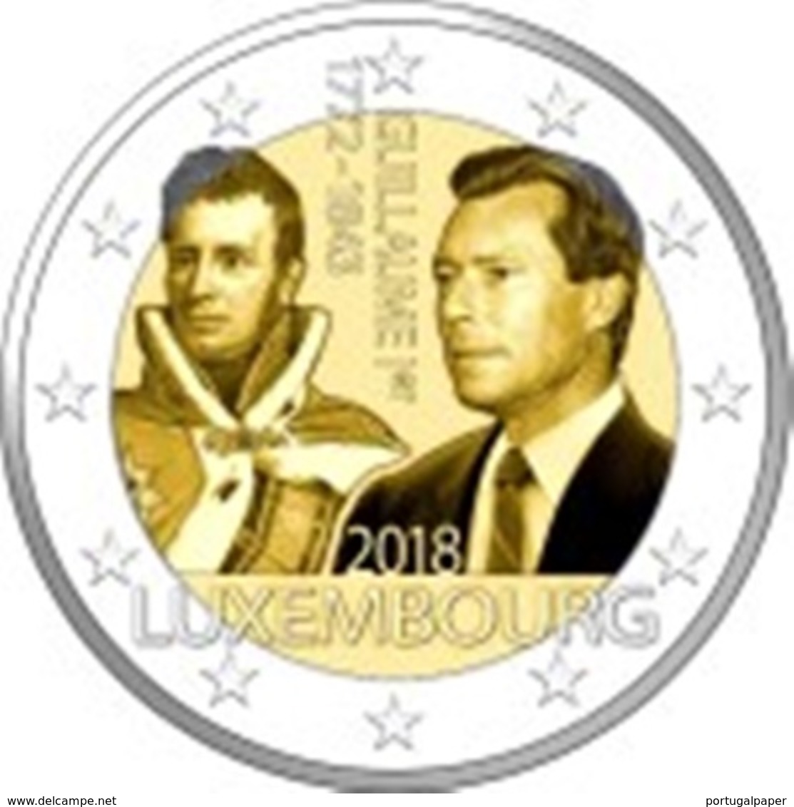 Luxemburgo 2euro Cc -175º Aniv Duque Guillaume I - 2018 UNC - Luxembourg
