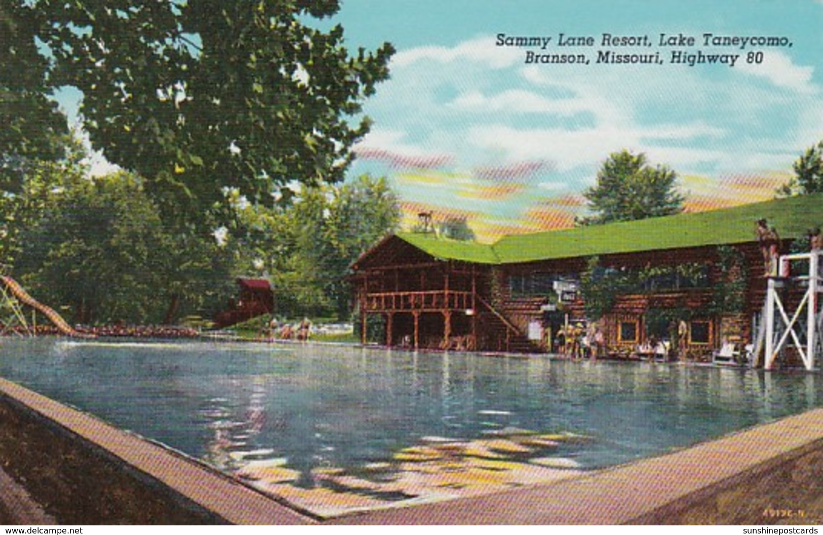 Missouri Branson Sammy Lane Resort Lake Taneycomo 1954 Curteich - Branson