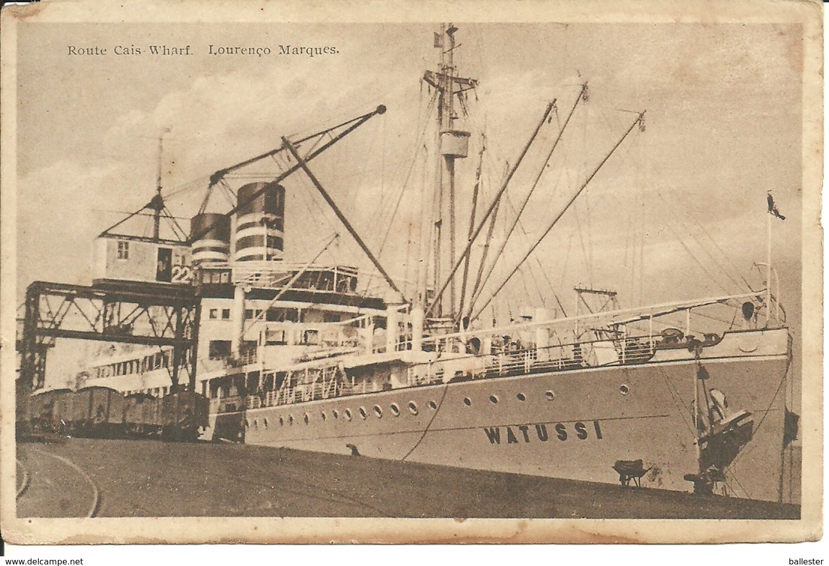 MOÇAMBIQUE - Lourenço Marques- Barco - "Route Cais Wharf" (Ed. J. J. Albino De Sousa) - Mozambique