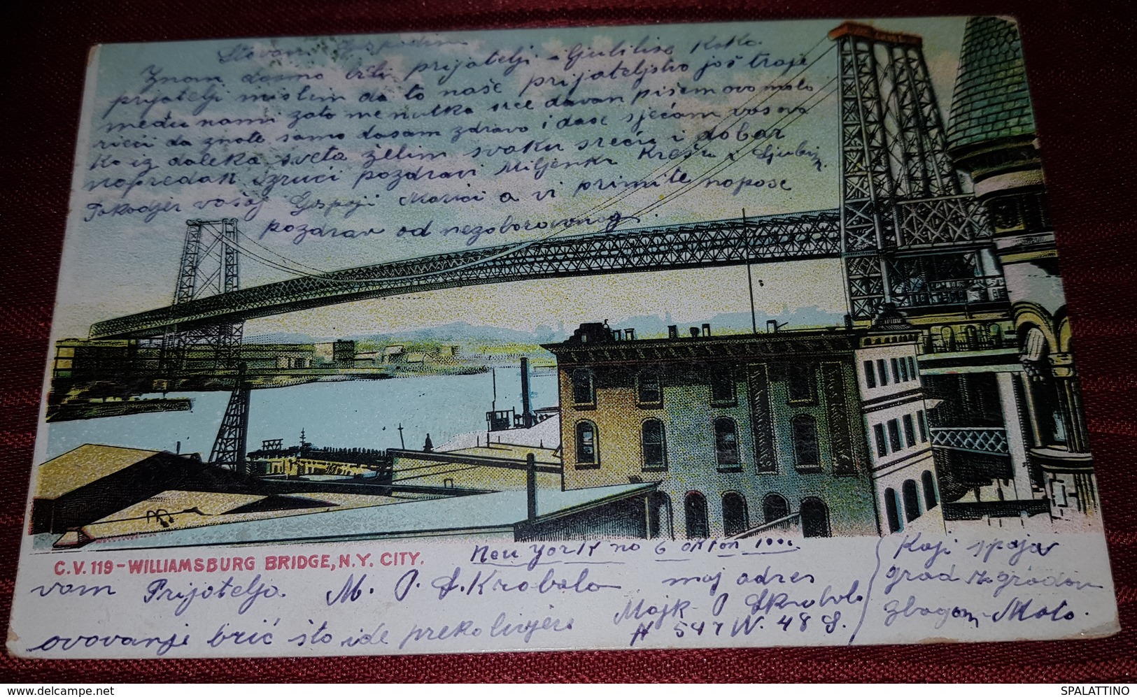 WILLIAMSBURG BRIDGE, NEW YORK CITY 1906. ORIGINAL VINTAGE POSTCARD - Puentes Y Túneles