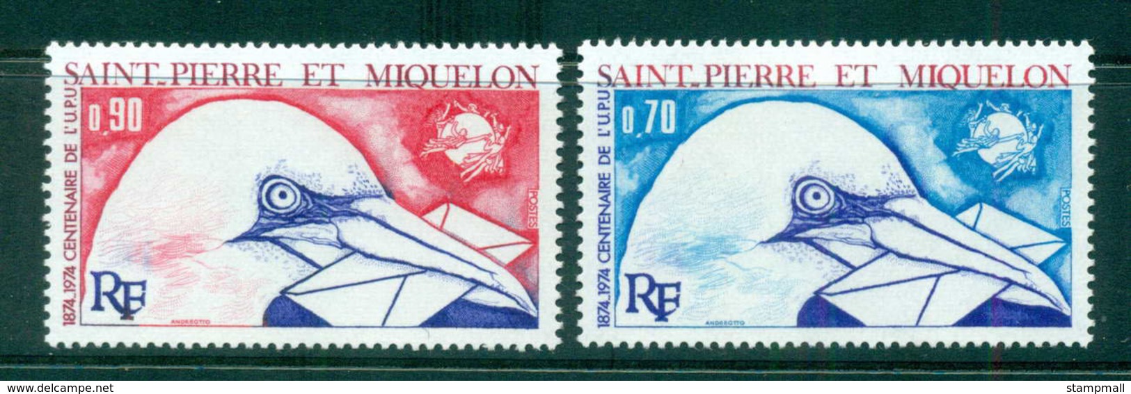 St Pierre & Miquelon 1974 UPU Centenary MUH Lot56520 - Non Classés