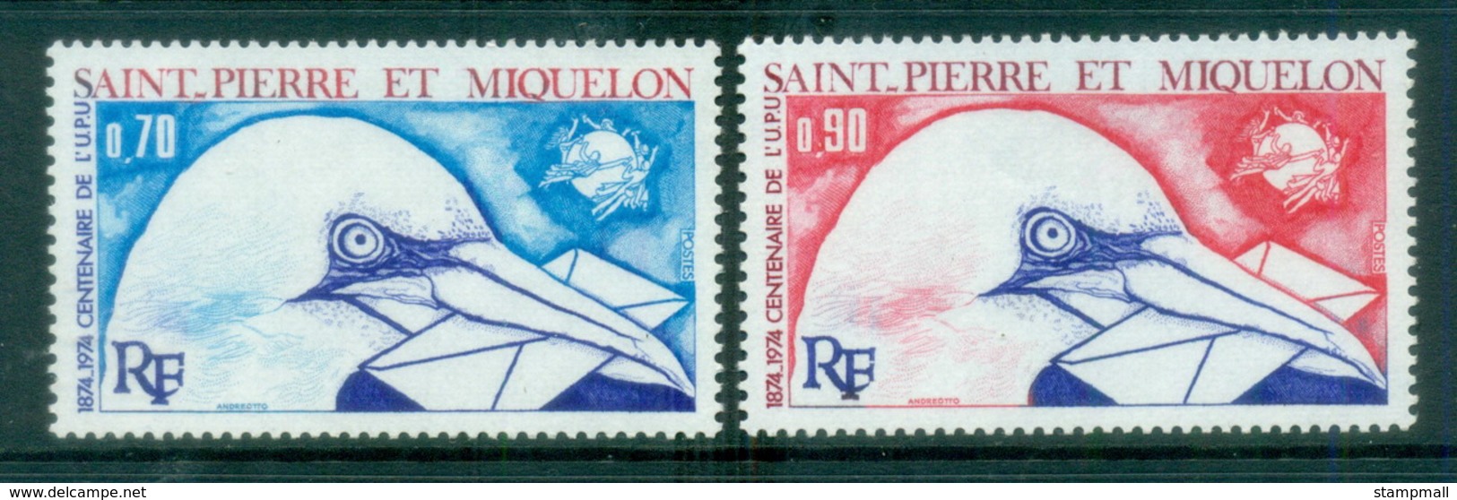 St Pierre & Miquelon 1974 UPU Centenary, Birds MUH - Zonder Classificatie