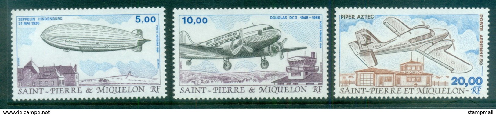 St Pierre & Miquelon 1988-89 Aircraft MUH - Zonder Classificatie