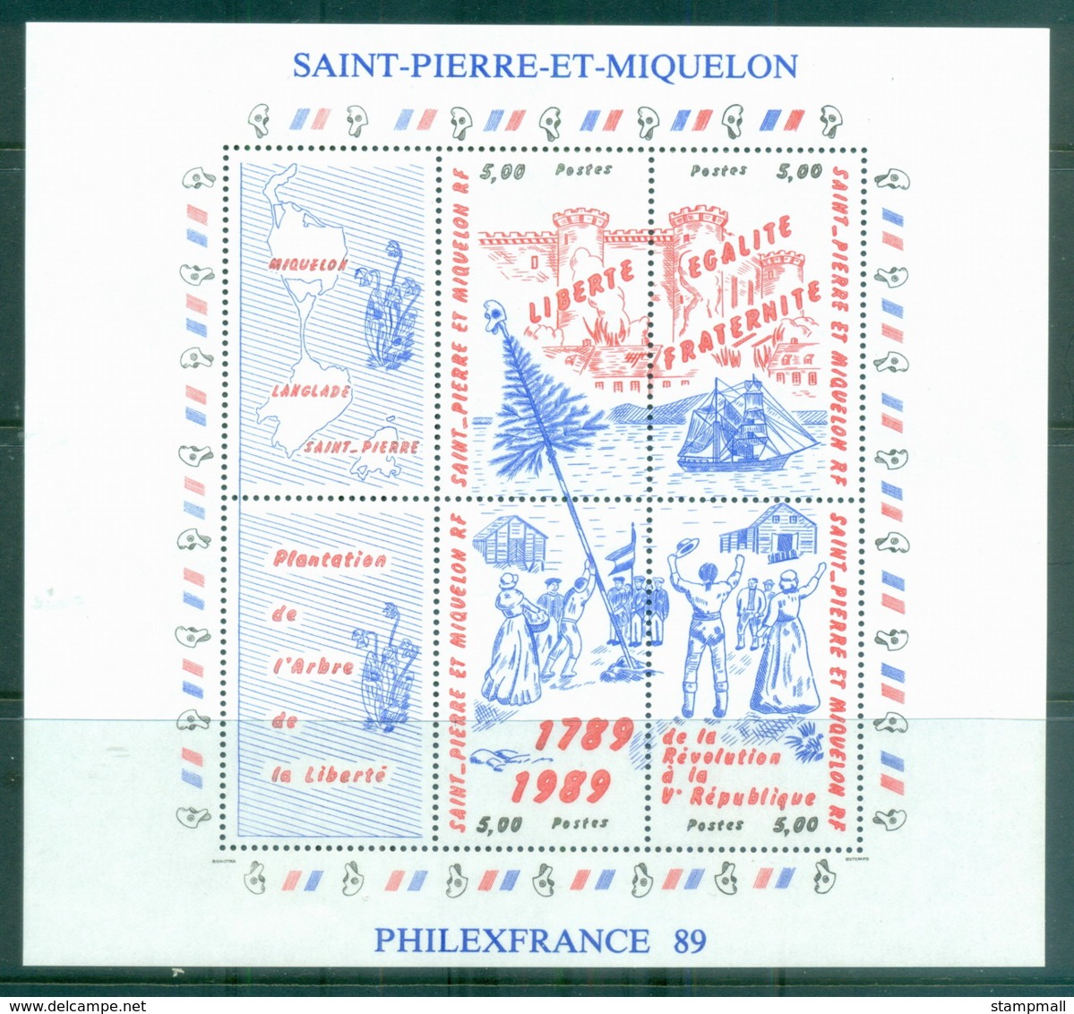 St Pierre & Miquelon 1989 French Revolution Bicentenary MS MUH - Ohne Zuordnung